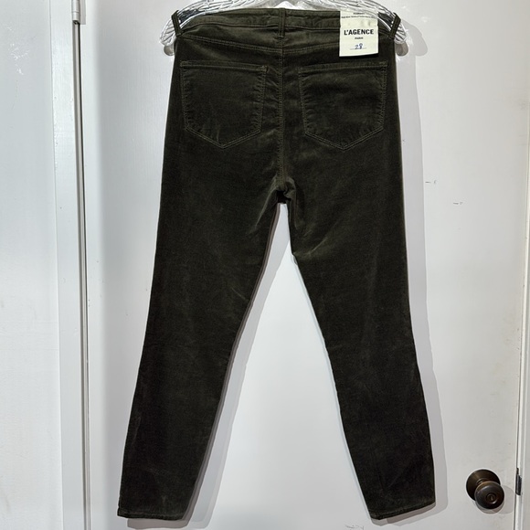 L’AGENCE Paris Women’s High Rise Skinny Dark Olive Margot Pants Size 28 - Picture 3 of 10